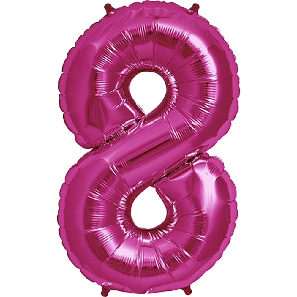 Foil Balloon Number 8 Pink 34 Inch