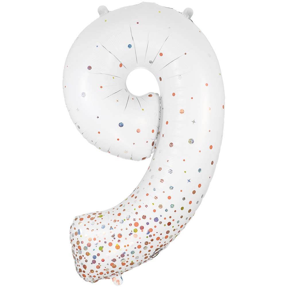 Foil Balloon Number 9 White