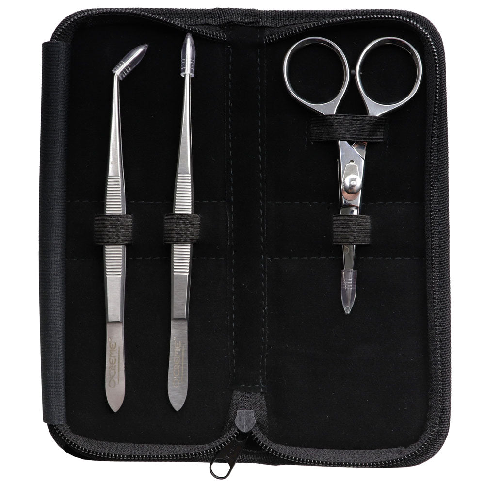 O'Creme Stainless Steel Tweezers & Scissors, Set of 3