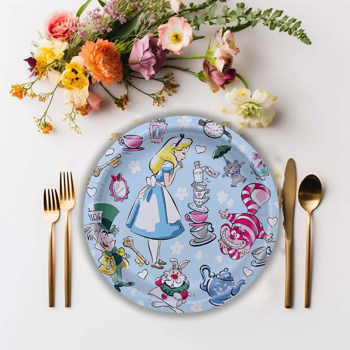 8 Count Disney Alice in Wonderland Paper Dessert Plates Birthday Party Supplies