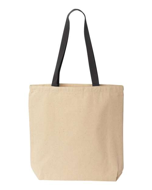 Natural Cotton Canvas Tote with Contrast-Color Handles