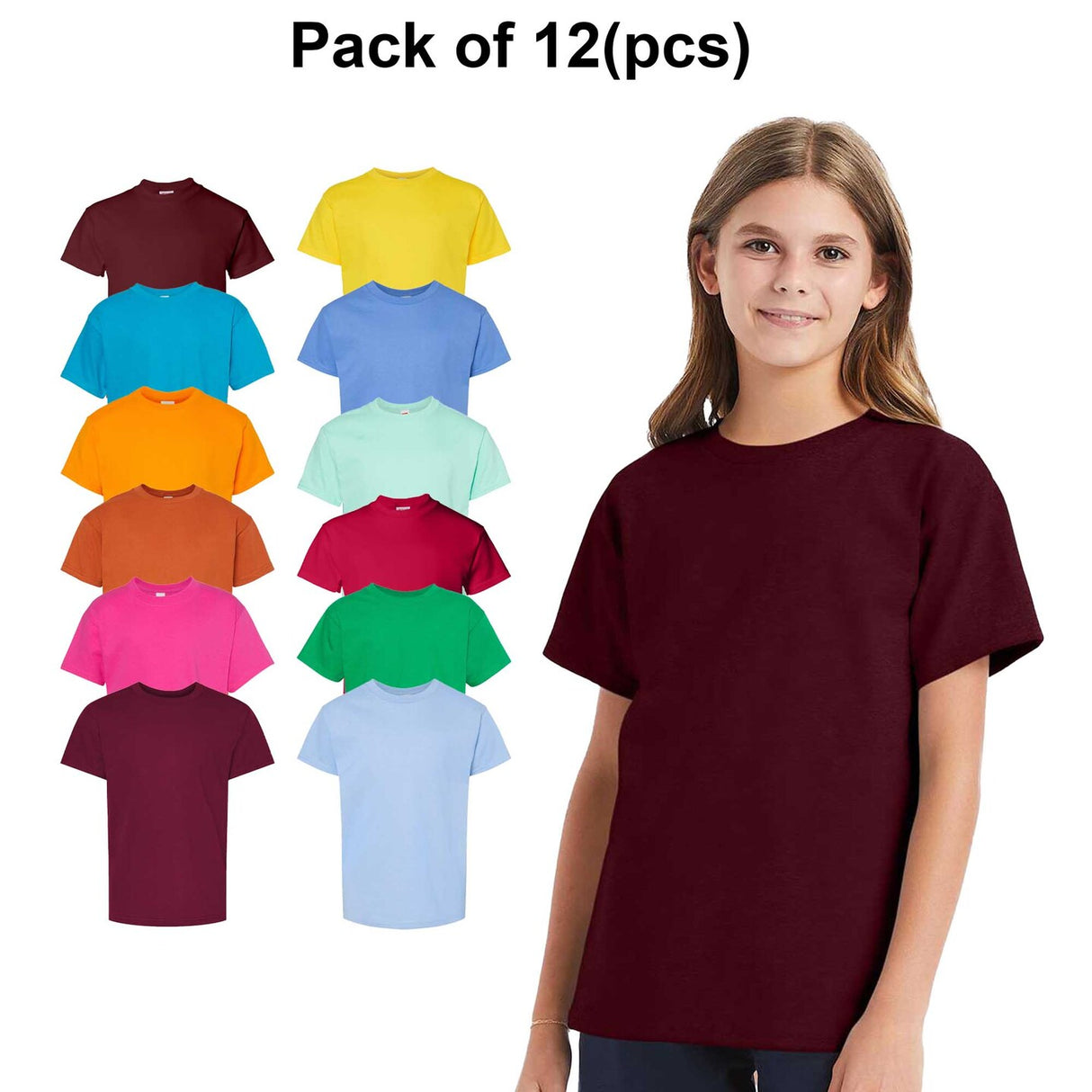 12 Pack: Hanes® - Essential-T Youth T-Shirt