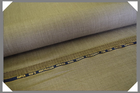 1 Yard Tan Birdseye Super 120s Merino Wool Fabric, Elegant Suiting Material 58/60 Inches Wide
