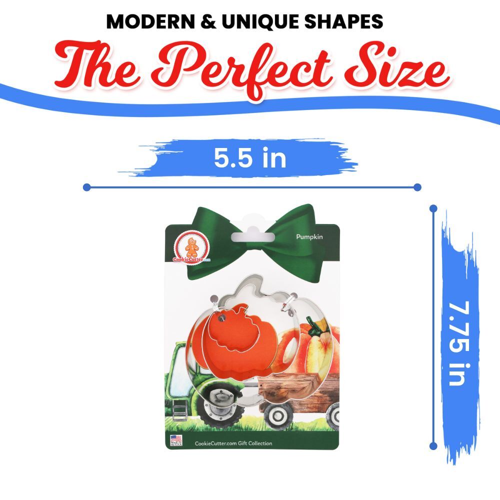 Pumpkin Nested Cookie Cutter Set 3 Pc GC0111 with a Hang Tag Cookie Recipe Card