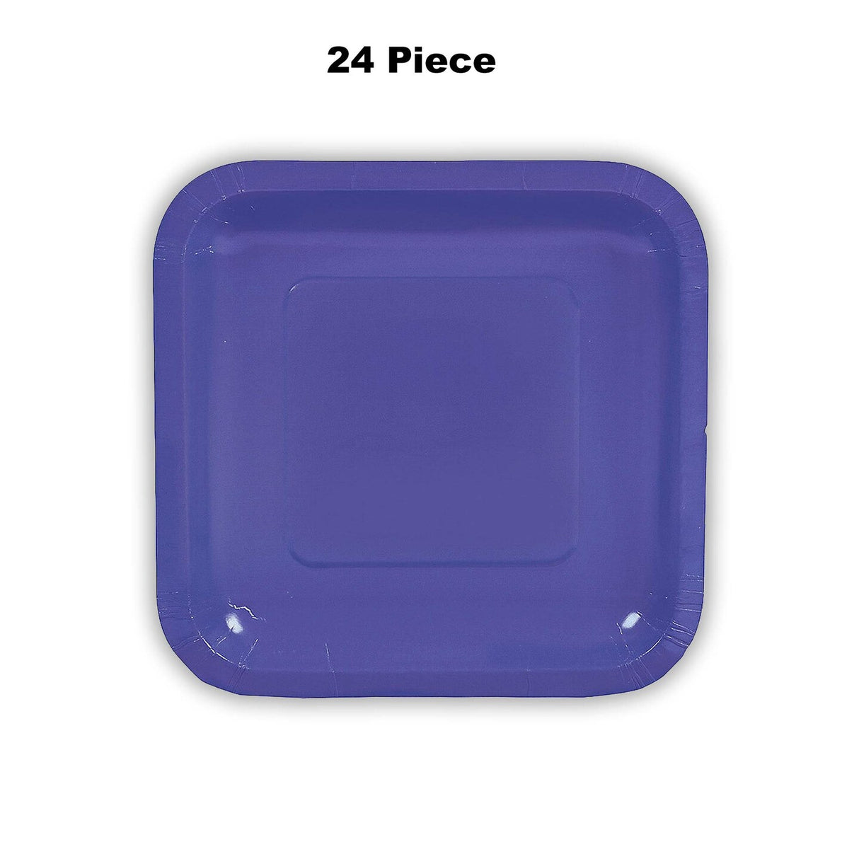 24 Count Purple Square Paper Dessert Plates for Wedding Baby Shower Birthday Party Use 7"