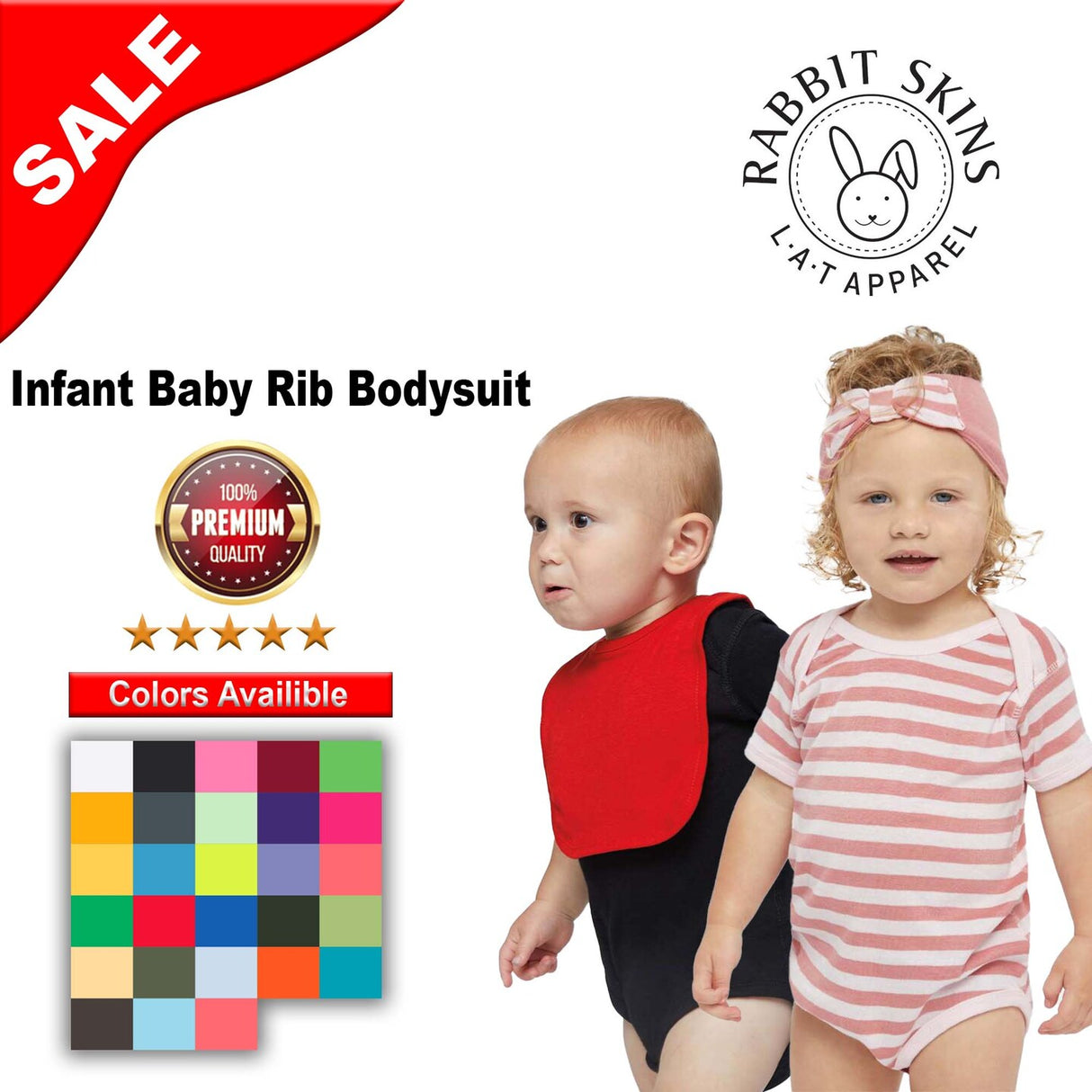 RADYAN® Infant Baby Rib Bodysuit Short Sleeve