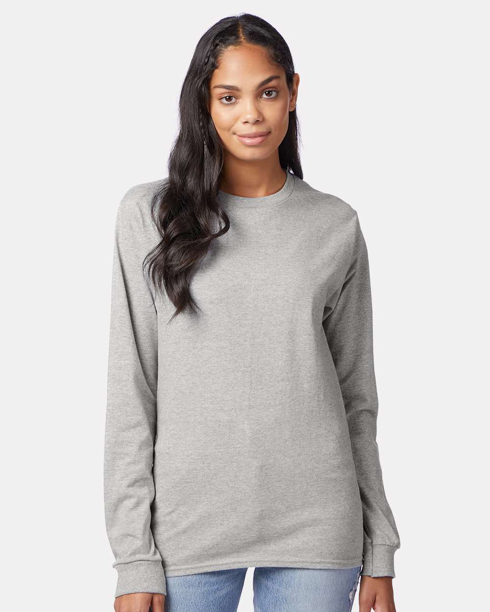 Hanes® Authentic Crewneck Long Sleeve T-Shirt