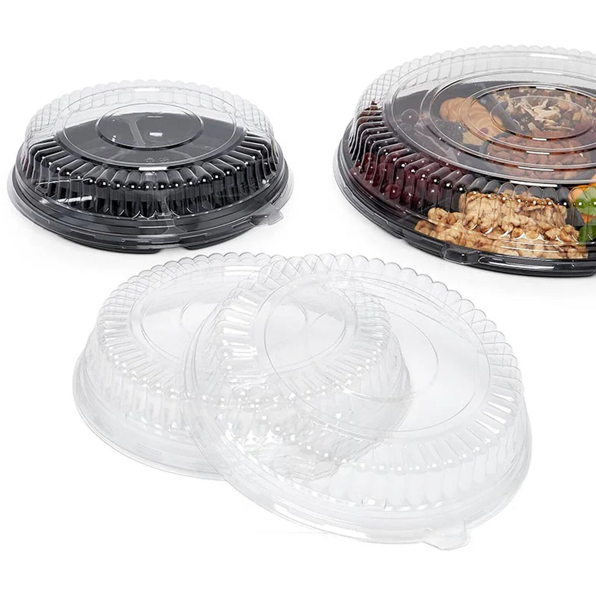 25 Pieces Round Pet Dome Lids Perfect Fit for 12" Platters