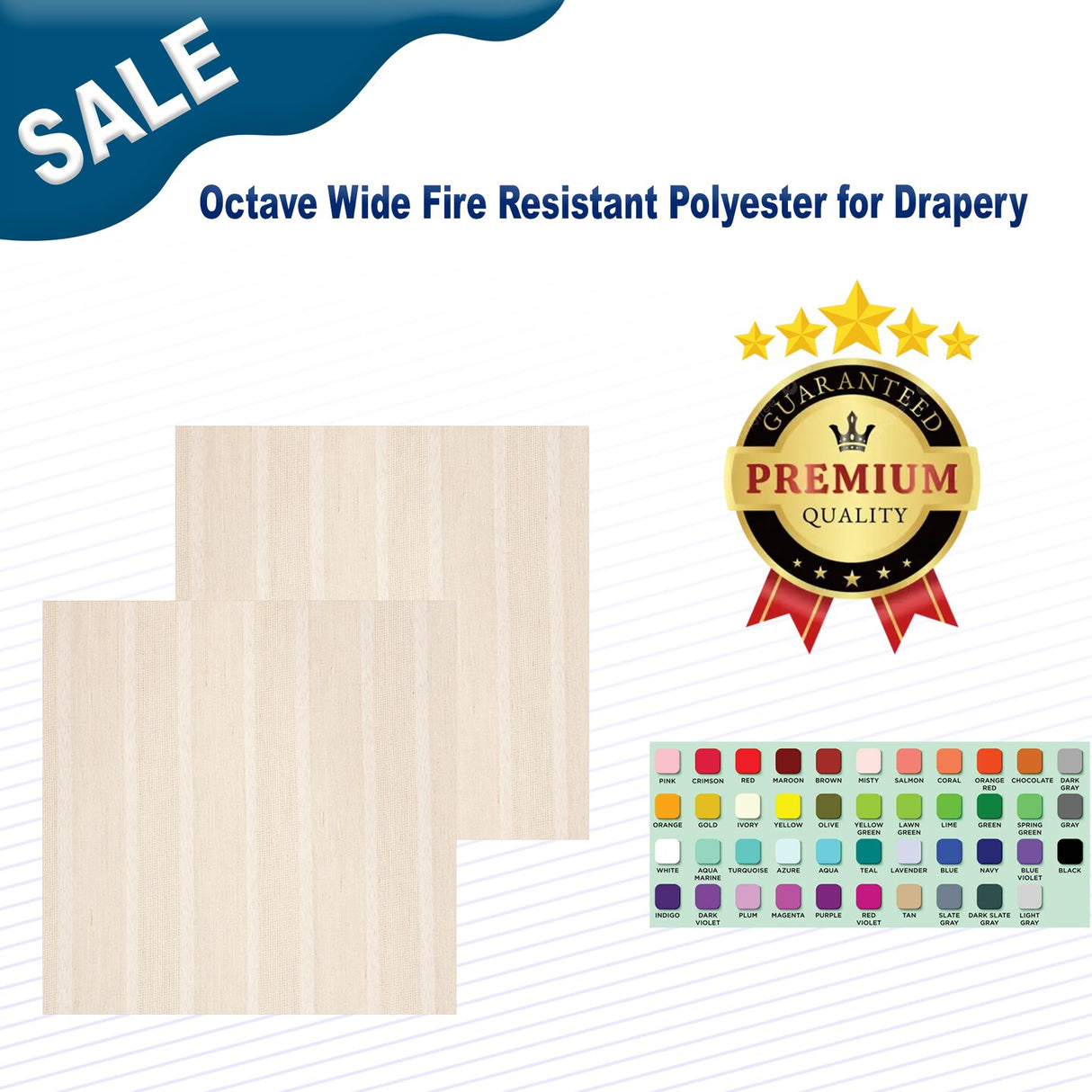 1 Yard Octave Wide Fire Resistant Polyester for Drapery