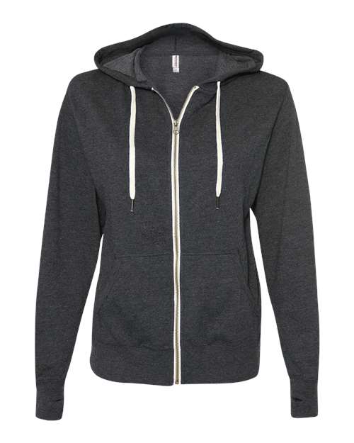 Independent Trading Co. Unisex Heathered French Terry Full-Zip Hooded Sweatshirt