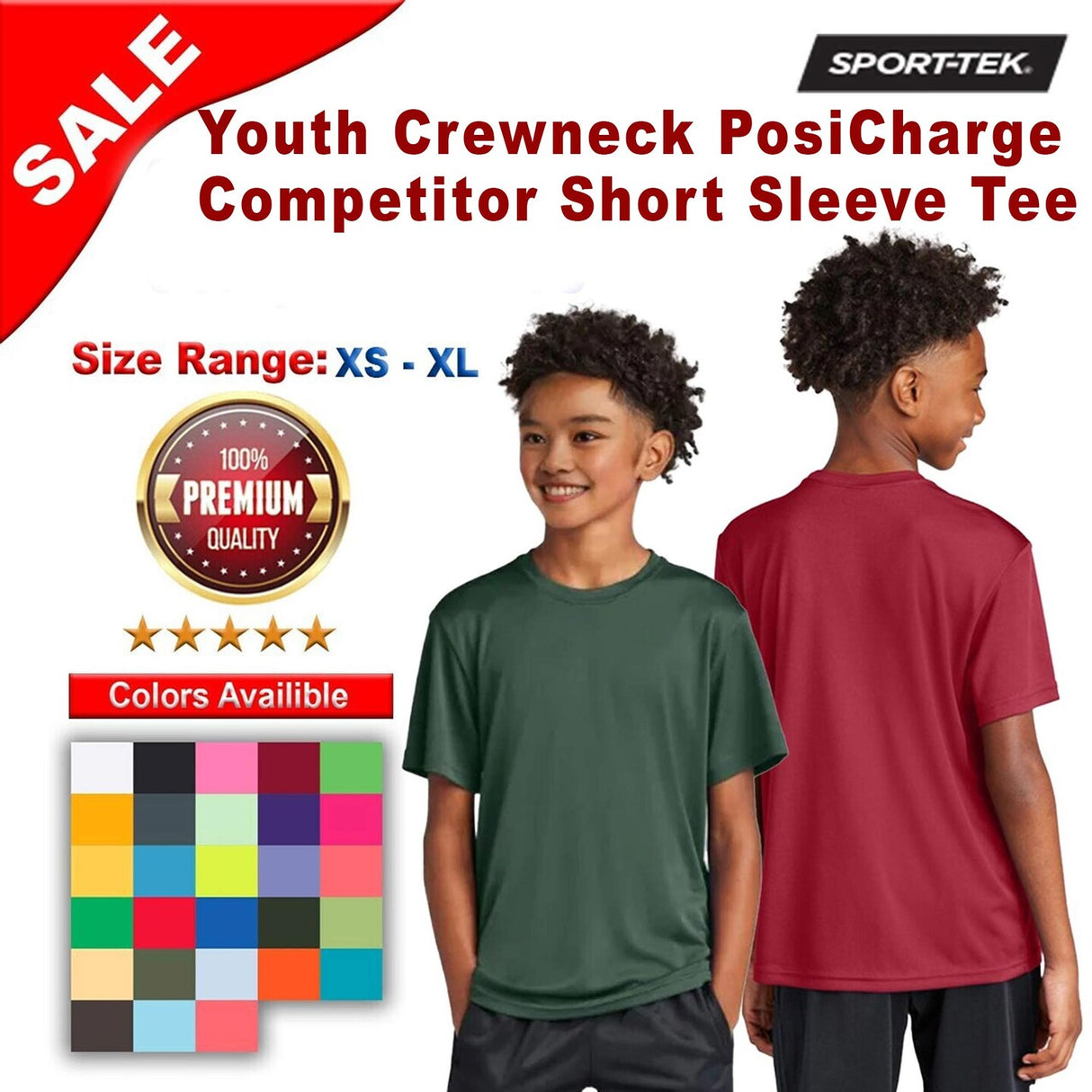 Sport-Tek® Youth Crewneck PosiCharge Competitor Short Sleeve Tee