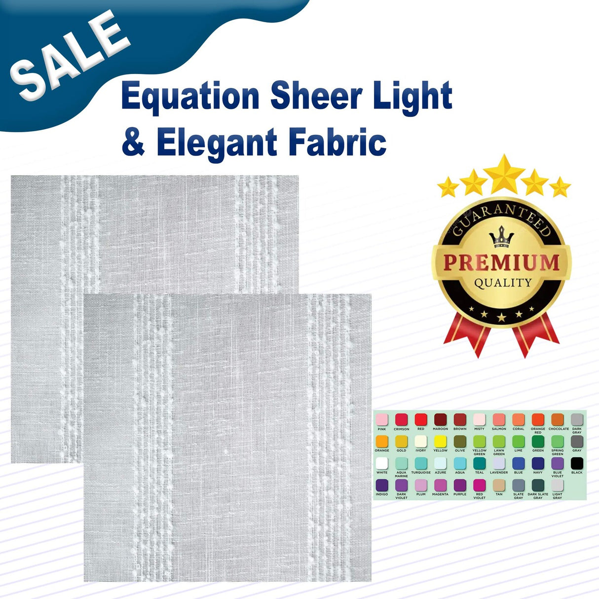 1 Yard Equation Sheer Light & Elegant Fabric