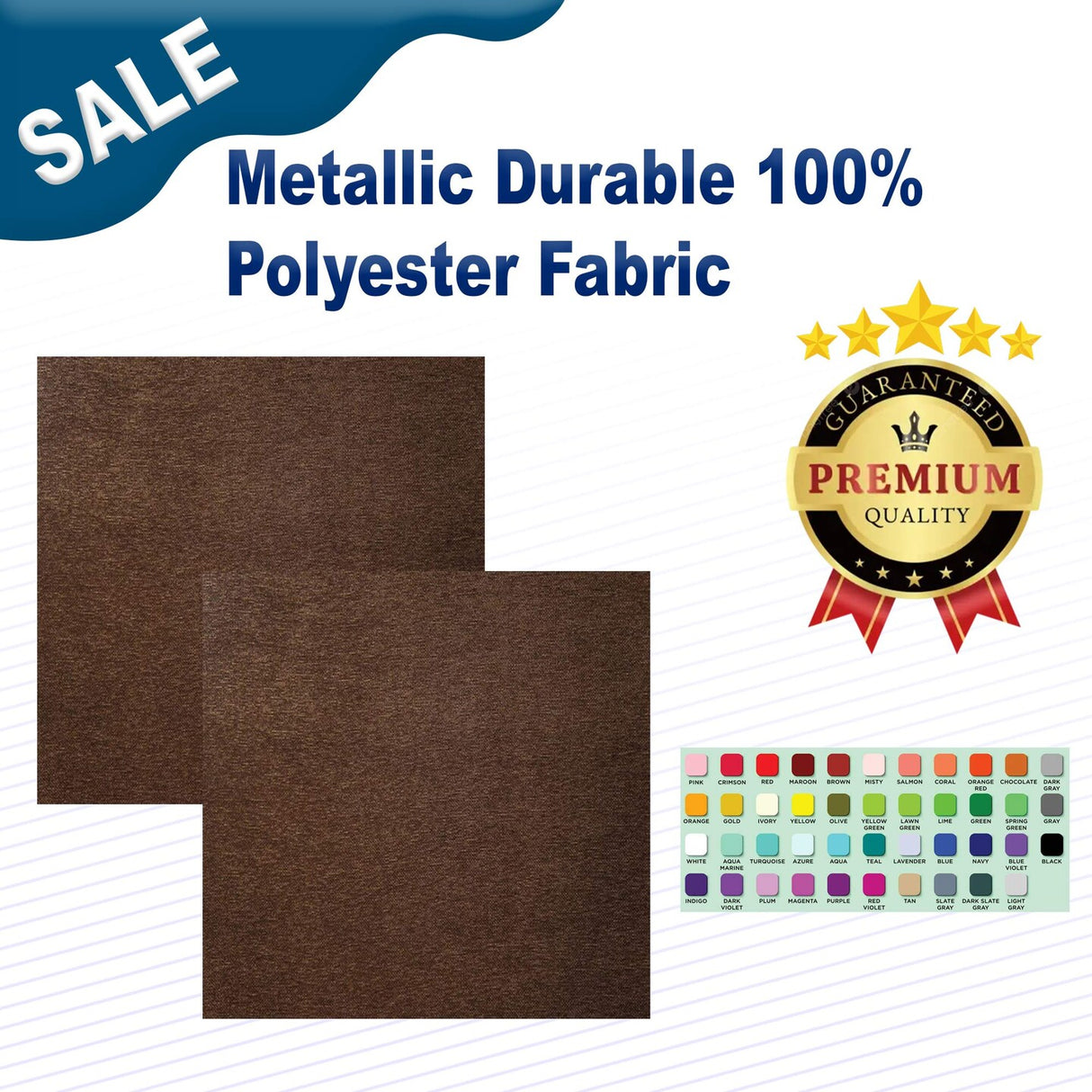 Metallic Durable 100% Polyester Fabric