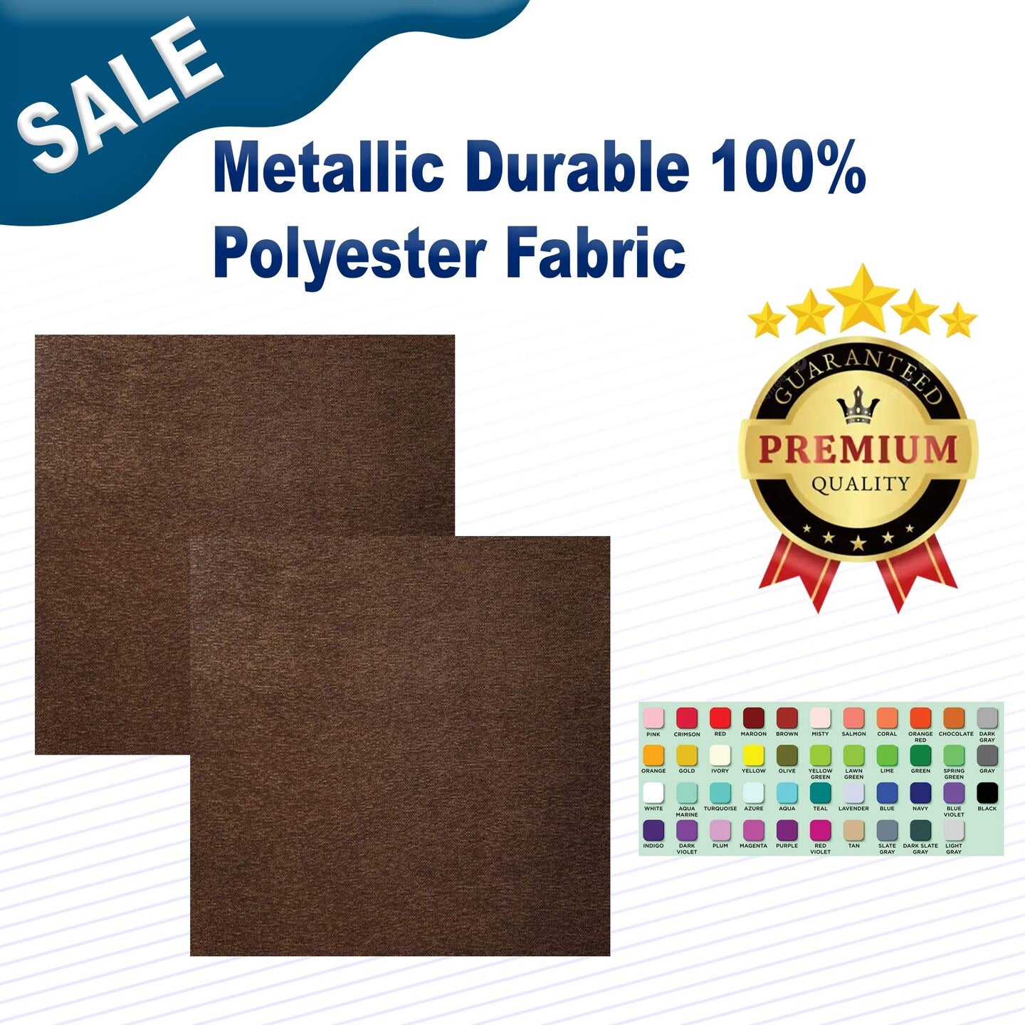 Metallic Durable 100% Polyester Fabric