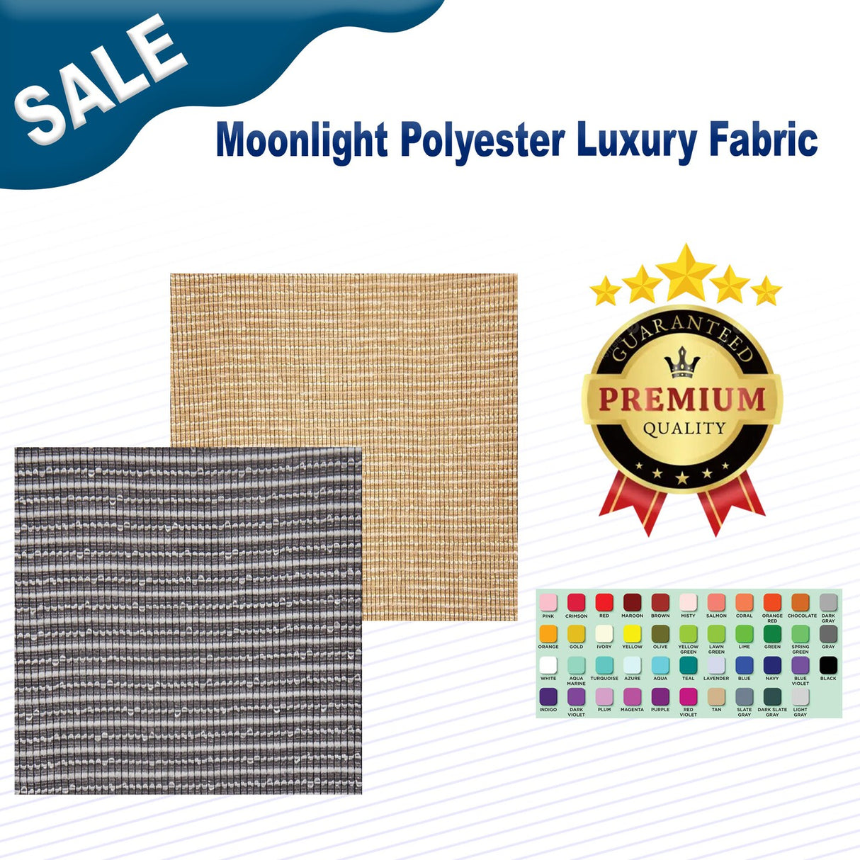 1 Yard Moonlight Polyester Luxury Fabric