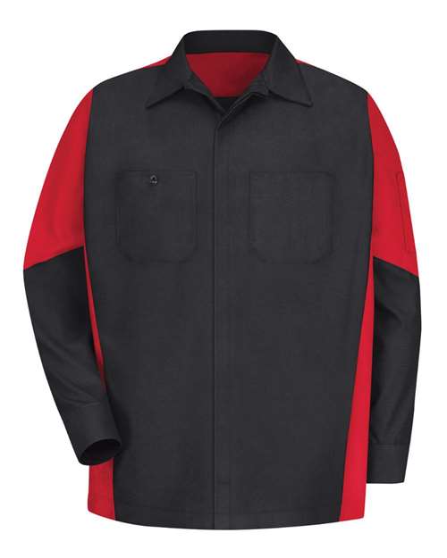 Red Kap Men's Long Sleeve Automotive Crew Shirt
