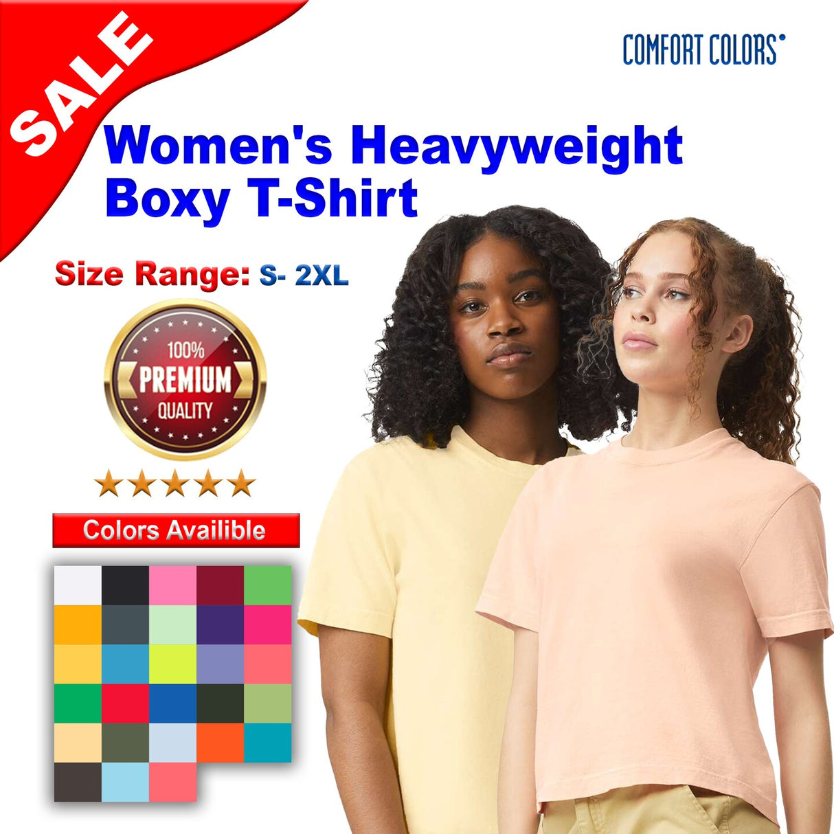 Comfort Colors® Women's Heavyweight Boxy Crew Neck Short Sleeve T-Shirt