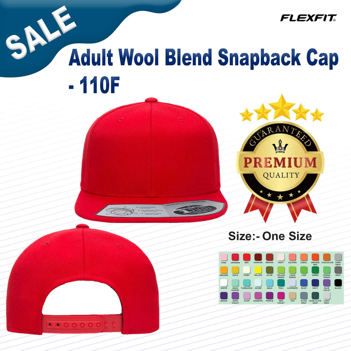 Flexfit® Adult Wool Blend Snapback Cap