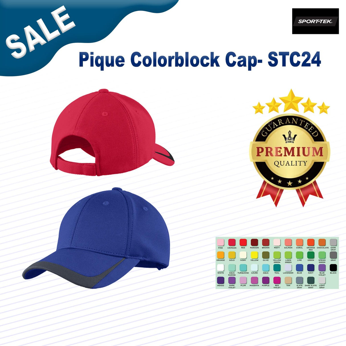 Sport-Tek® Pique Colorblock Cap