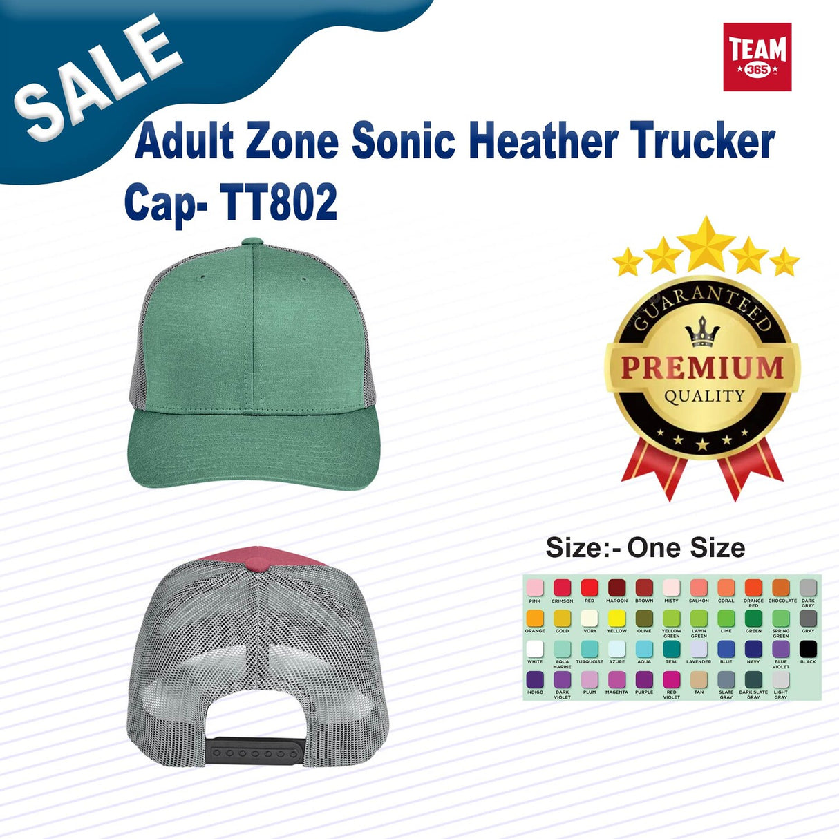 Team 365® Adult Zone Sonic Heather Trucker Cap