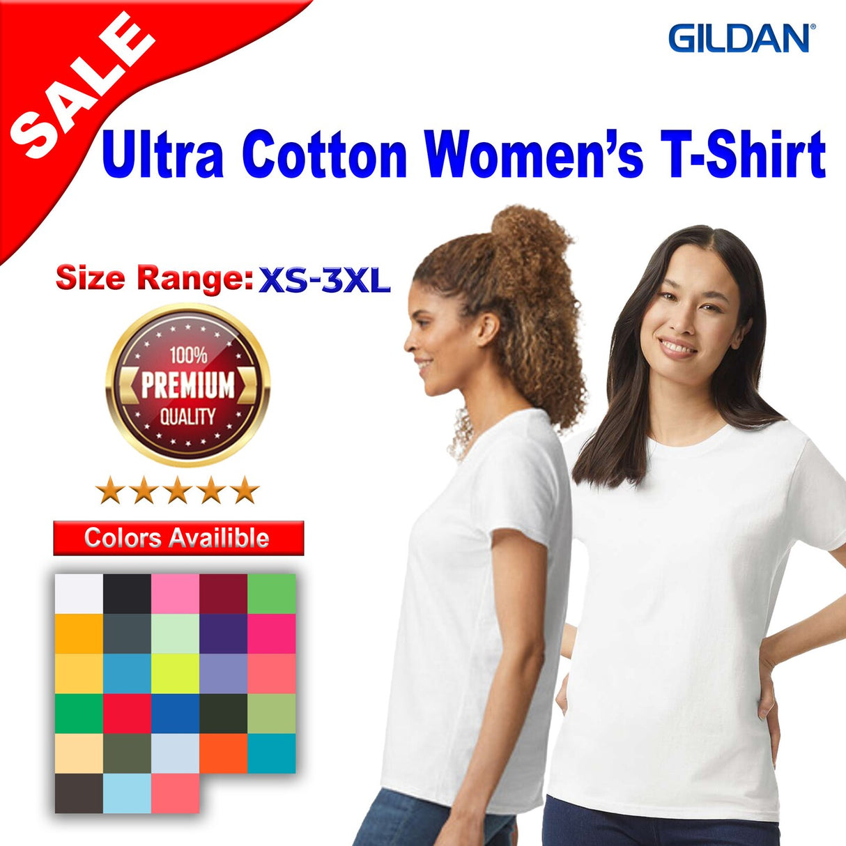 Gildan® Ultra Cotton Women’s Short Sleeve Crewneck T-Shirt