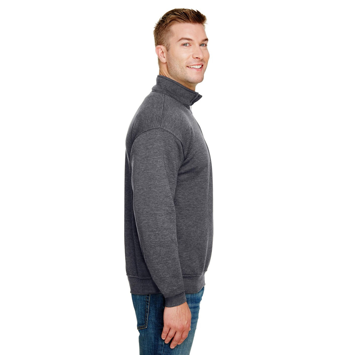 JERZEES® Nublend Cadet Collar Quarter-Zip Long Sleeve Sweatshirt