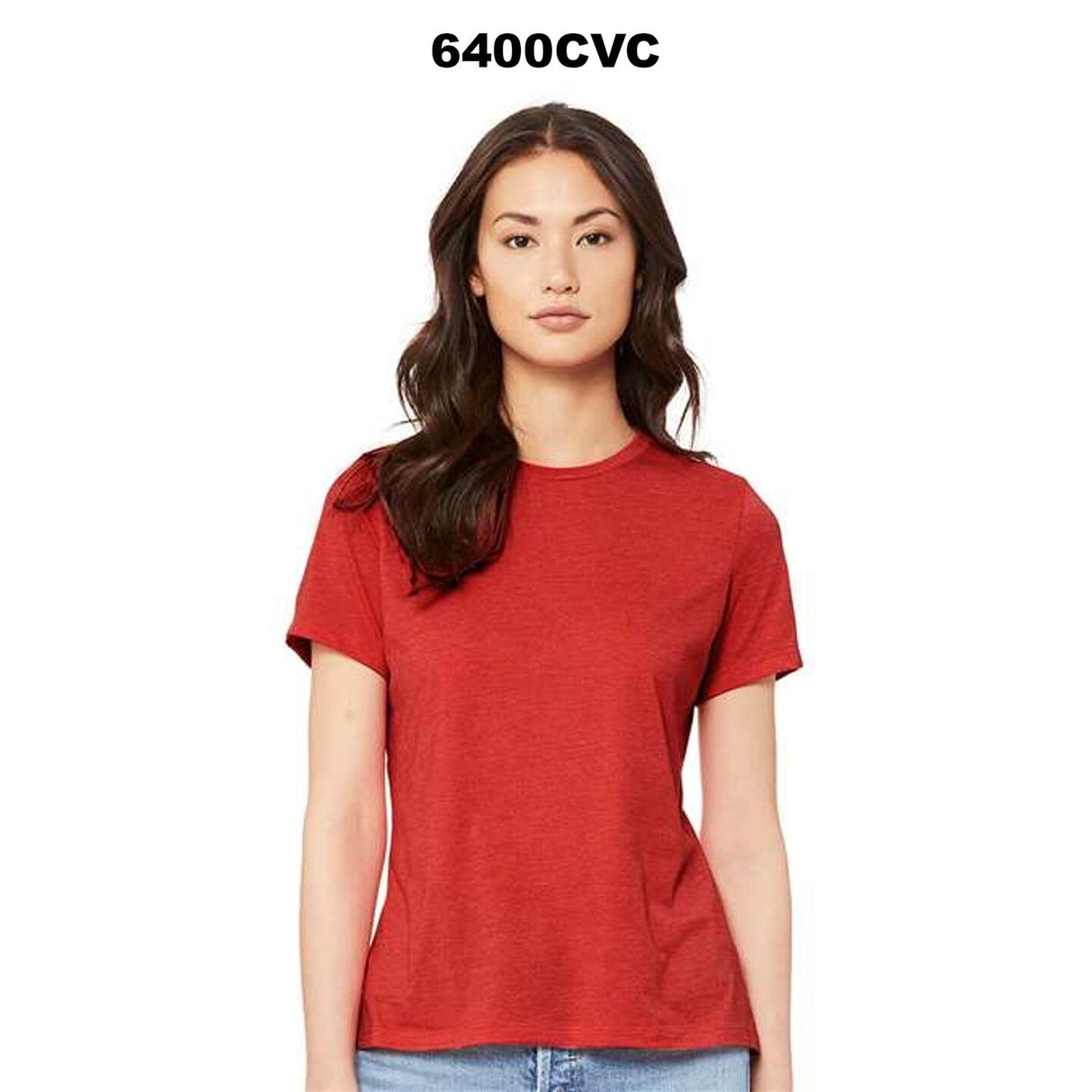 BELLA + CANVAS® Women’s Relaxed Fit Heather CVC Crewneck Short Sleeve T-Shirt