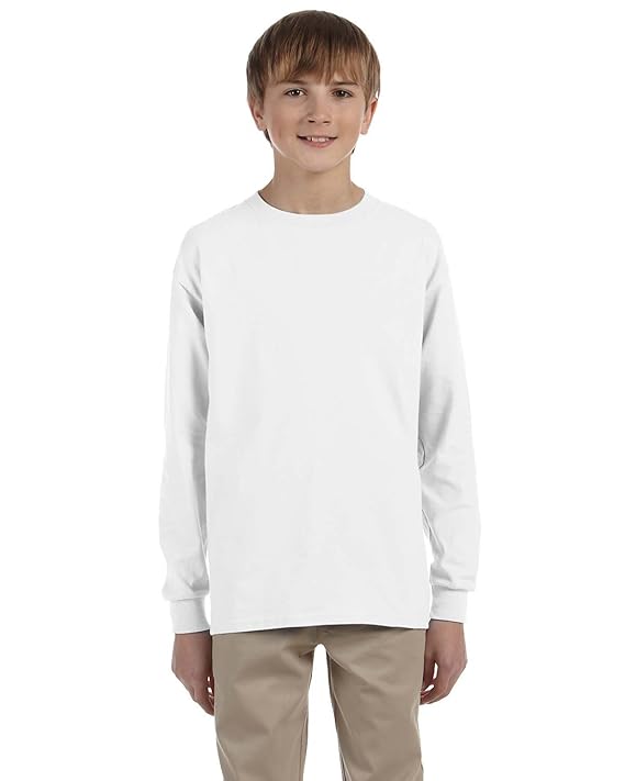 JERZEES® Dri-Power Youth Poly Cotton Long Sleeve Crewneck T-Shirt