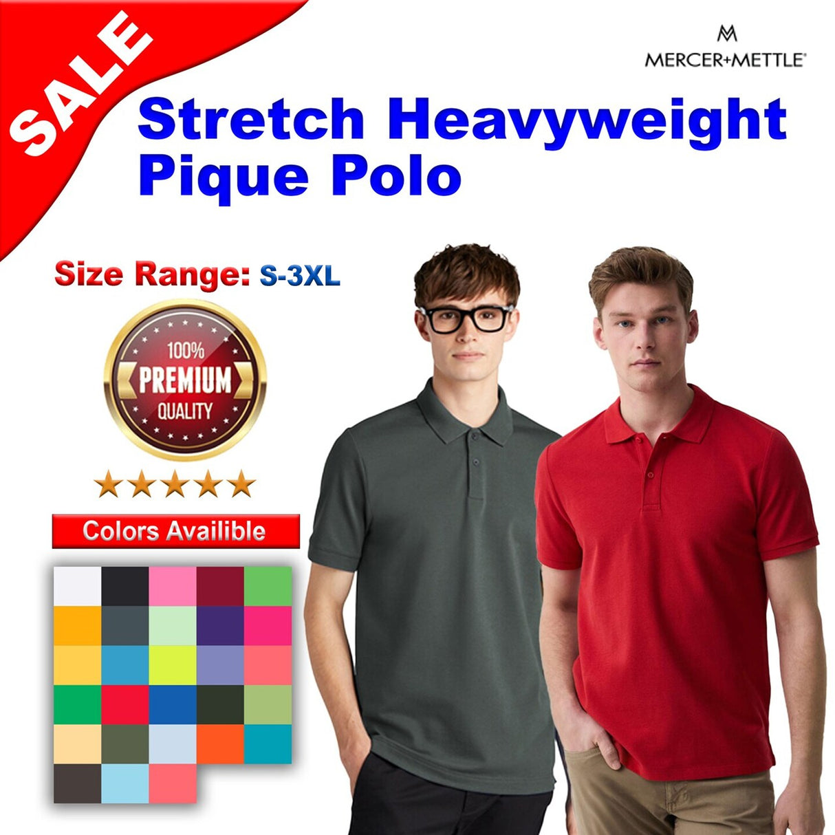 Mercer+Mettle® Stretch Heavyweight Pique Polo
