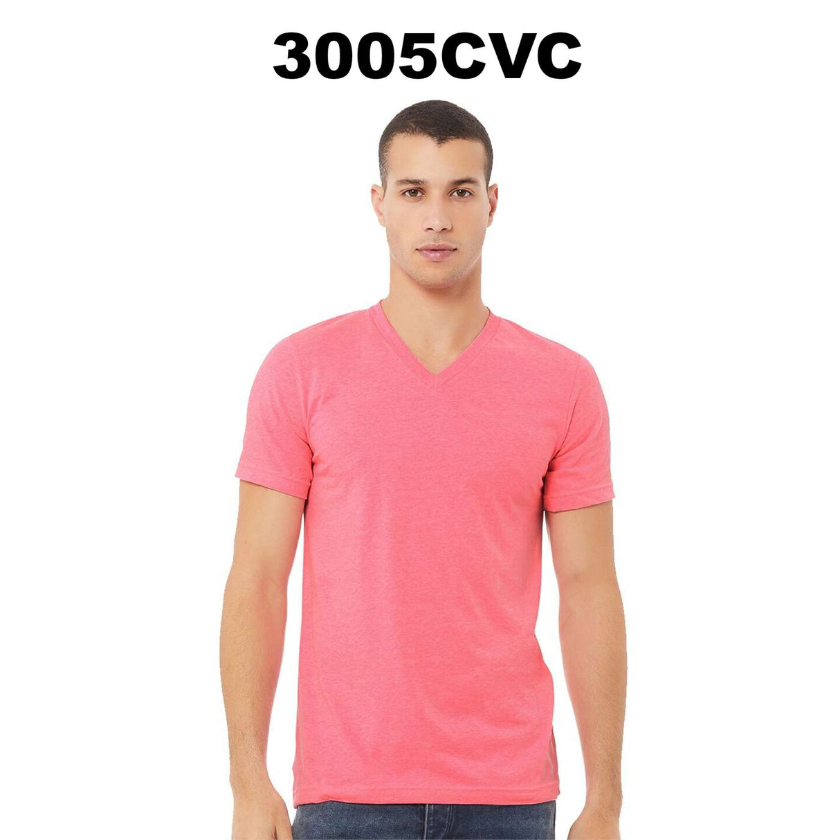 BELLA + CANVAS® Heather CVC Short Sleeve V-Neck Tee