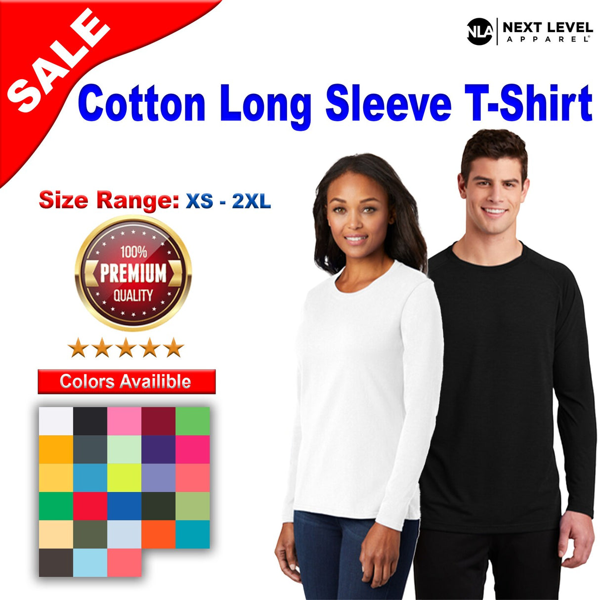 Next Level® Classic & Comfort Cotton Crewneck Long Sleeve T-Shirt