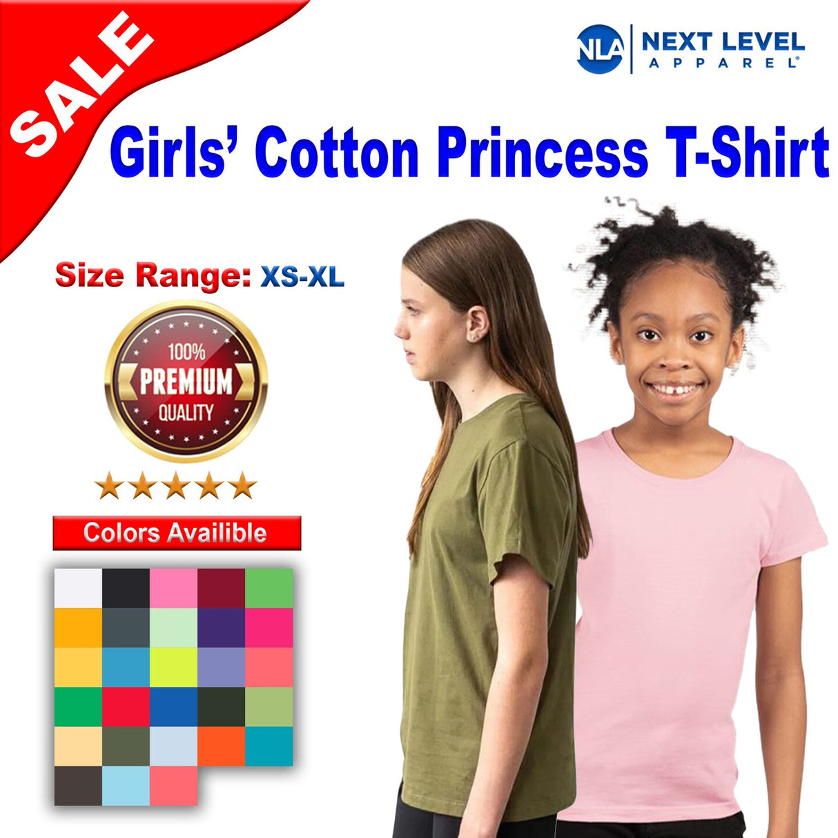 Next Level® Girls Cotton Princess Crewneck Shortsleeve T-Shirt