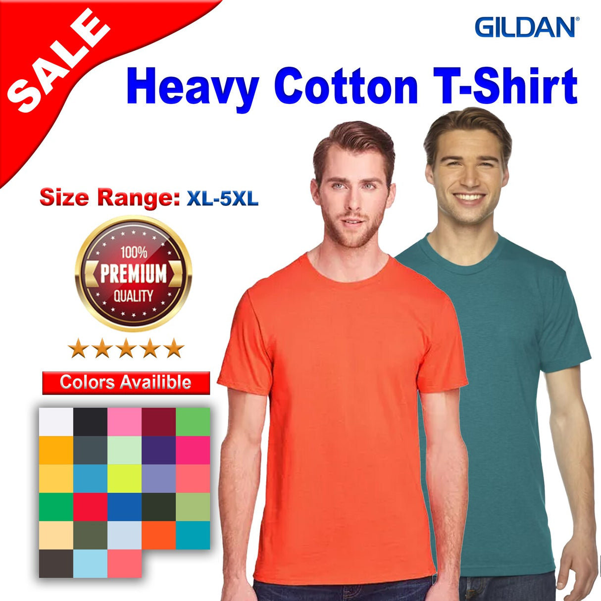 Gildan® Heavy Cotton Crewneck Short Sleeve T-Shirt