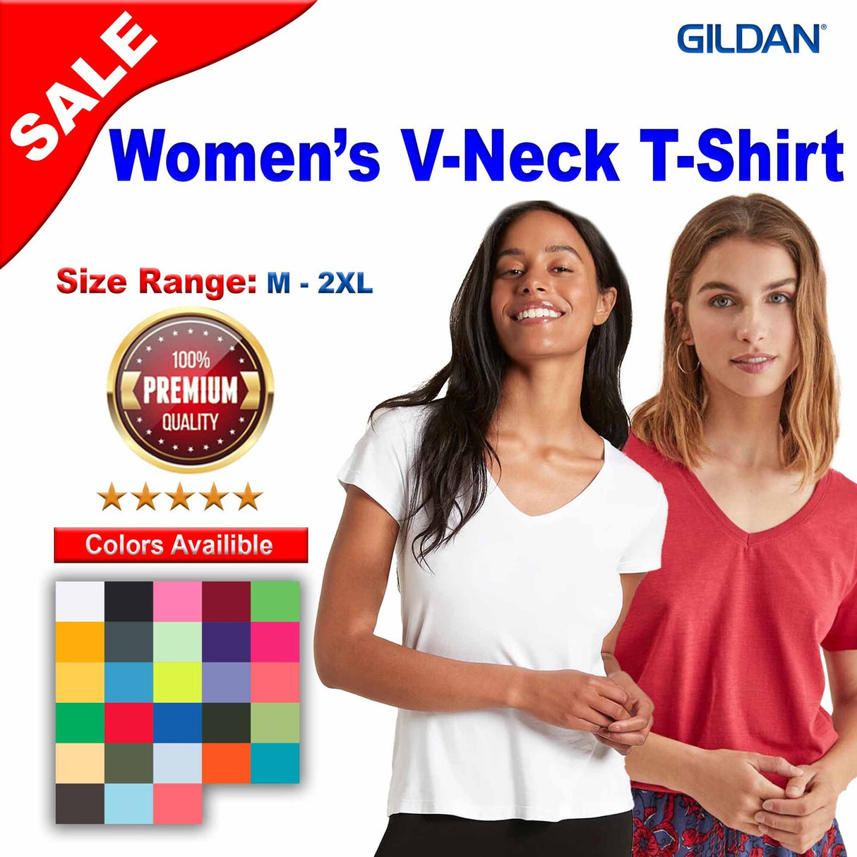 Gildan® Softstyle Women’s V-Neck T-Shirt