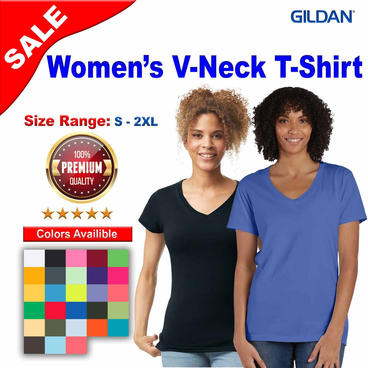 Gildan® Softstyle Women’s V-Neck T-Shirt