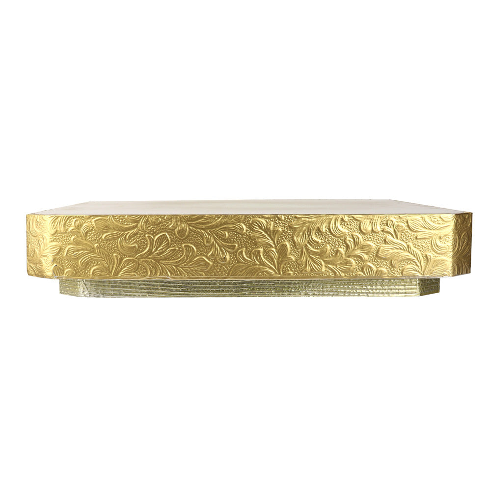 Bez Innovations Gold Floral Leaf Square Styrofoam Cake Stand, 18"
