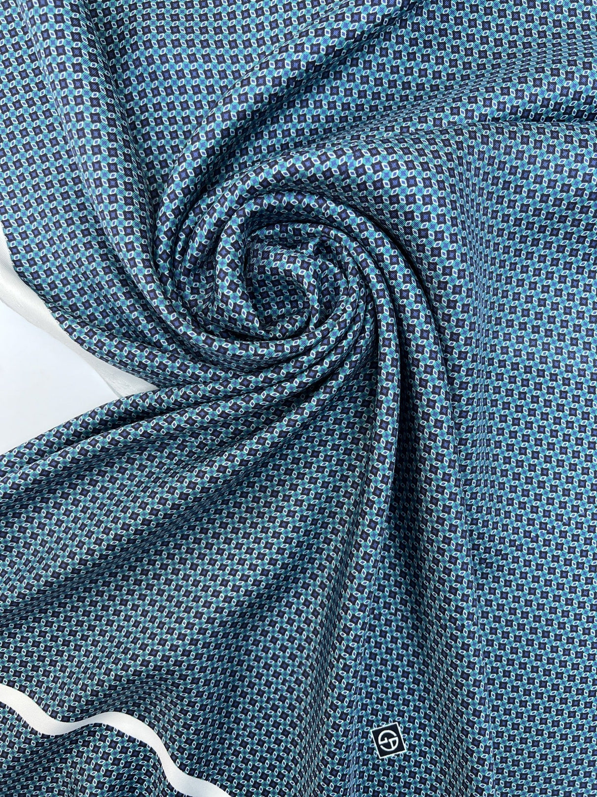 Silk Twill Printed Shades Of Blue