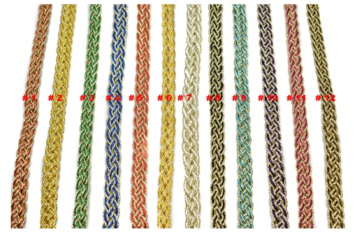 Braided Gimp Trim Metallic Two-Tone 1/2"