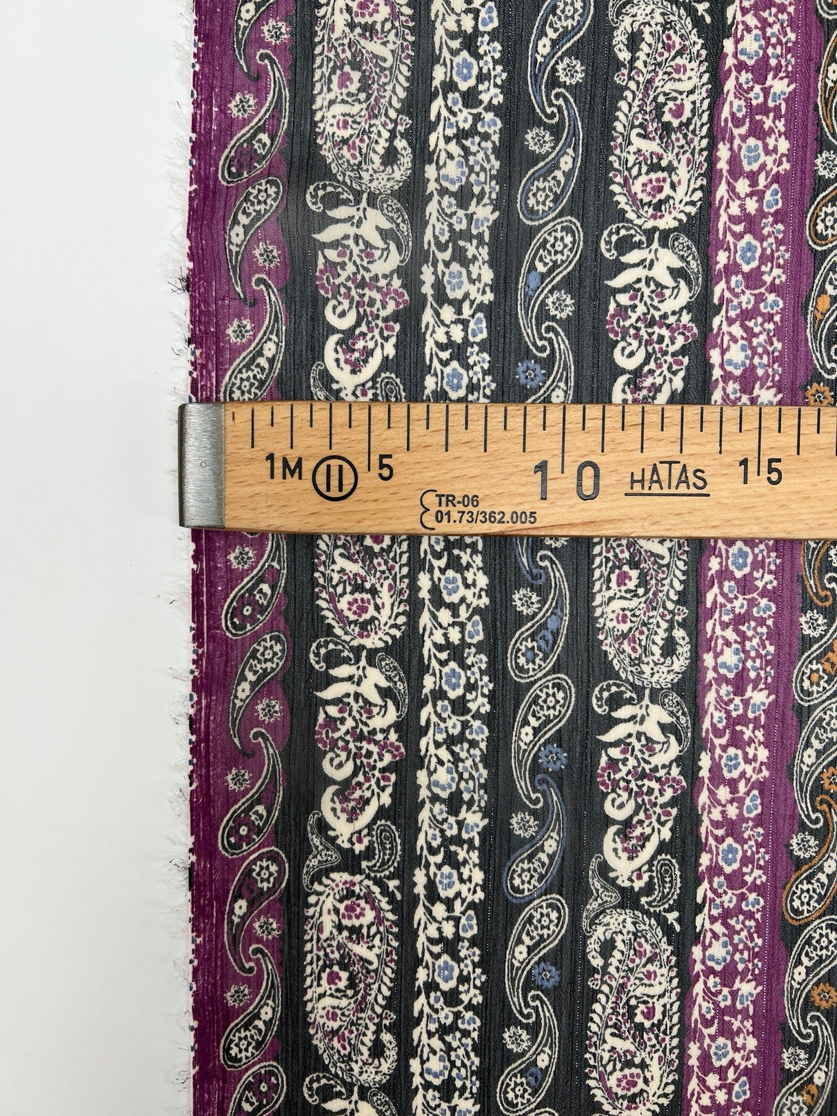 Printed Black Purple Lurex Chiffon