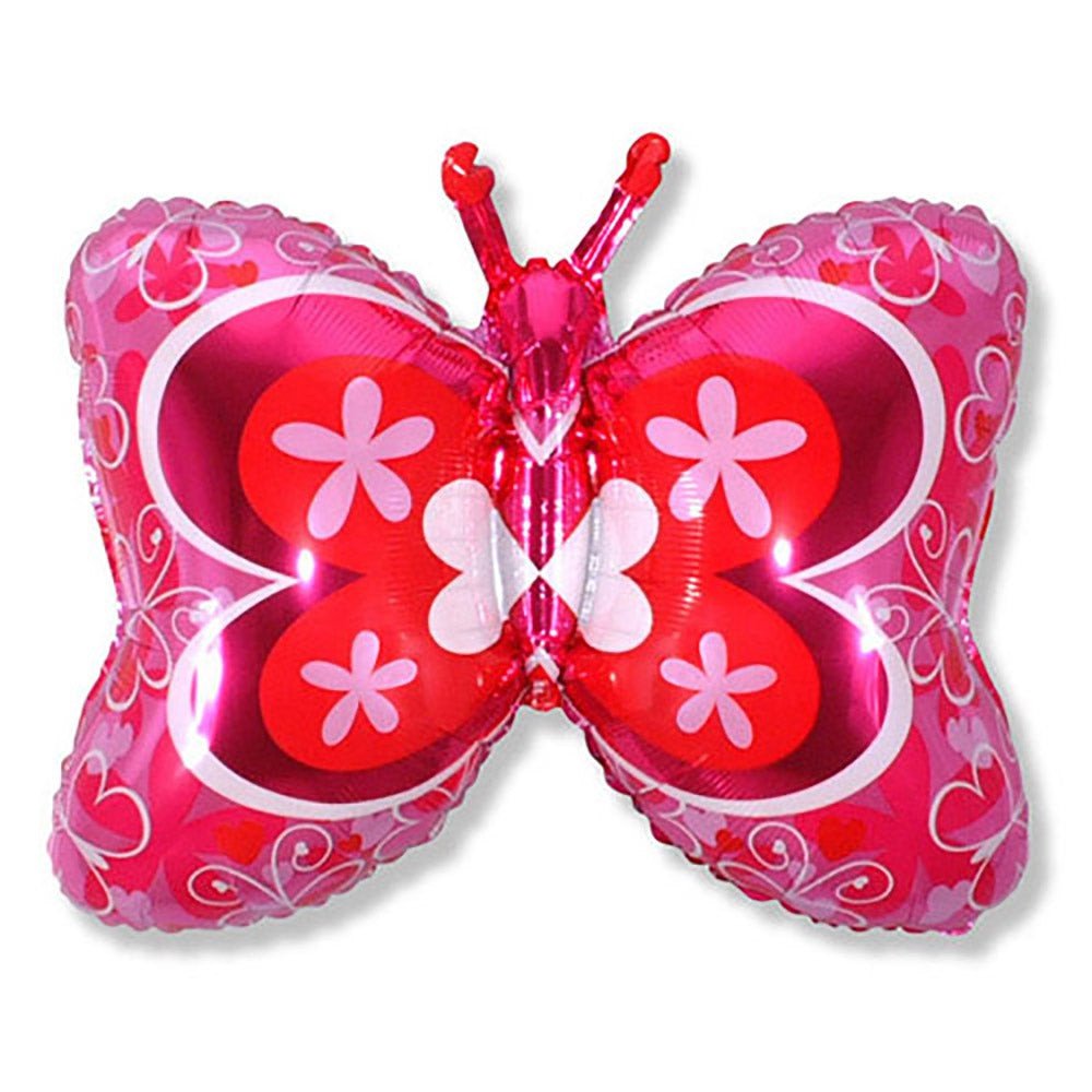 Butterfly Deco Foil Balloon 35 Inch Fuchsia