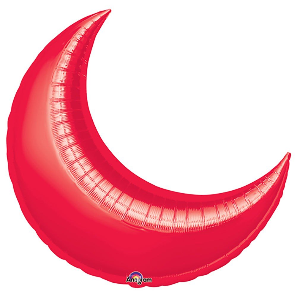 Foil Balloon Crescent Moon Red 3 Pack
