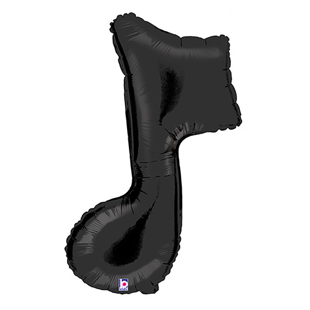 Music Note Foil Balloon - Black