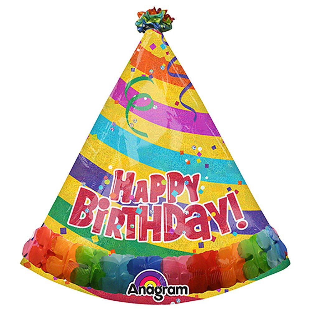 Party Hat Foil Balloon with Streamers