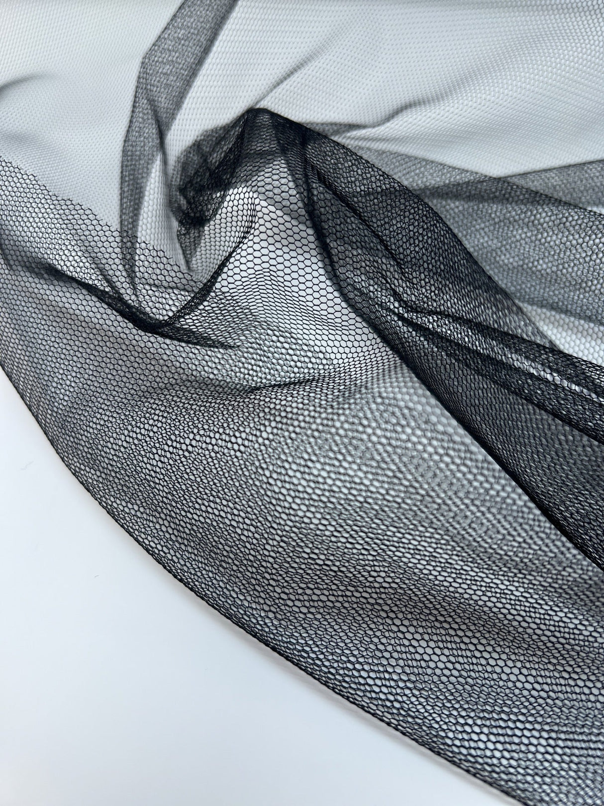 Polyamide Mesh Black Stretch Fabric