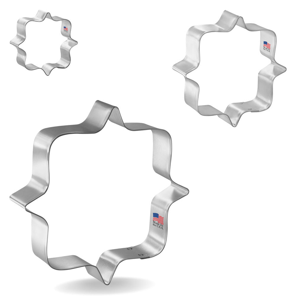 Square Plaque Nested Cookie Cutter Set 3 Pc GC0108 with a Hang Tag Cookie Recipe Card