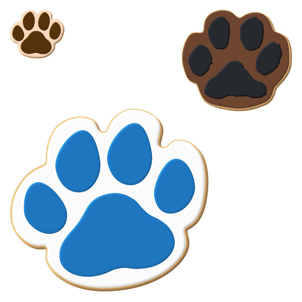 Paw Print Nested Cookie Cutter Set 3 Pc GC0110 with a Hang Tag Cookie Recipe Card