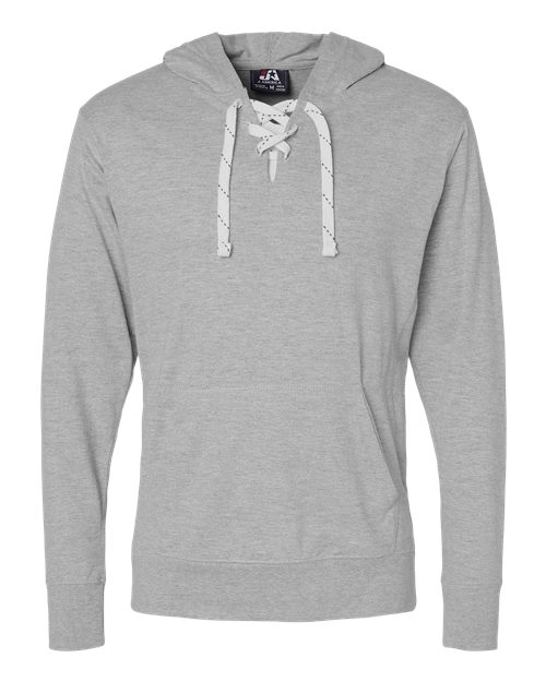J. America Unisex Jersey Sport Lace Hooded Pullover