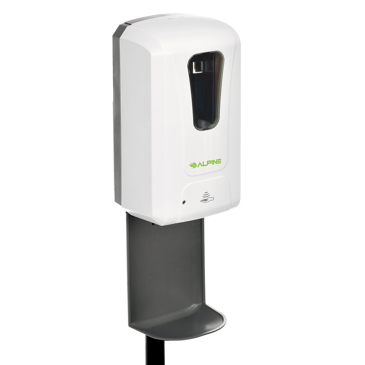 Alpine Automatic Hands-Free Foam Hand Sanitizer/Soap Dispenser with Floor Stand, 1200 mL, White