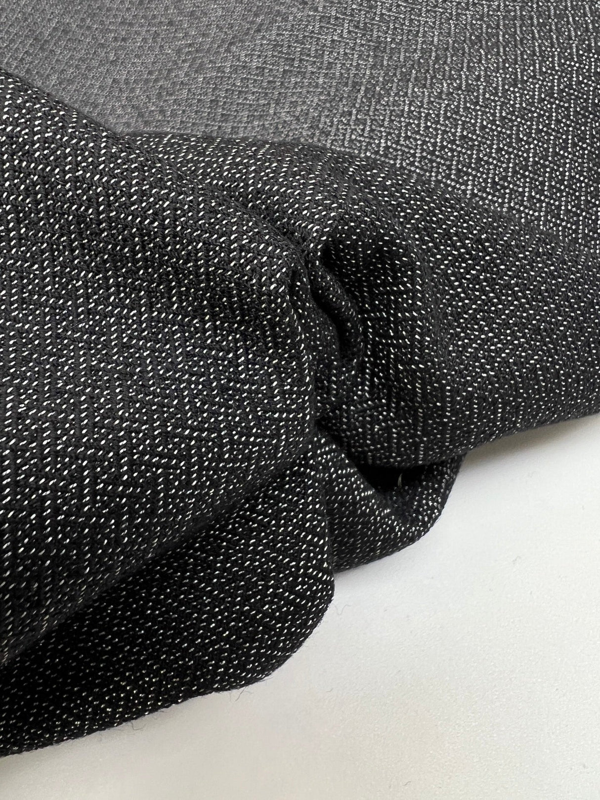 Wool Suit Fabric Gray Black Italian Woven
