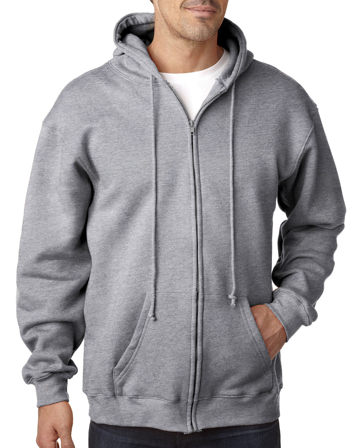 Bayside® Adult USA Made Full-Zip Heavyweight Hooded Sweatshirt